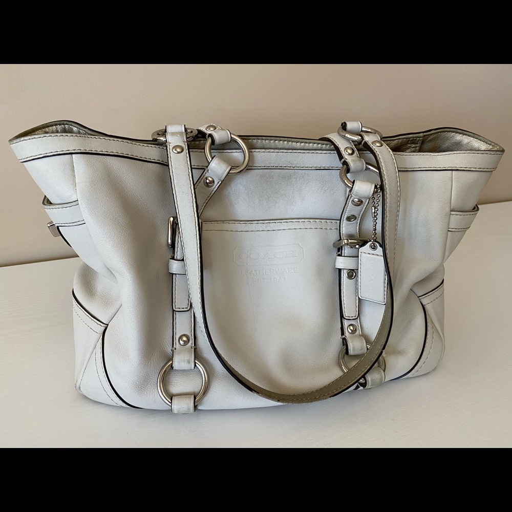 Coach White Leather Gallery Tote